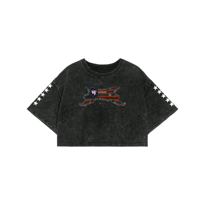 WARZ FLAG GRAPHIC CROP TOP